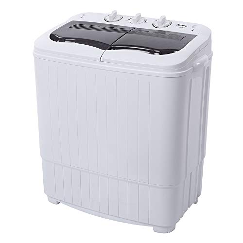 Big Capacity Compact Twin Tub Portable Mini Washing Machine 14.3lbs/16.5lbs Capacity, Built-in Drain Pump/Washer and Spin Dryer Combo,Semi-Automatic