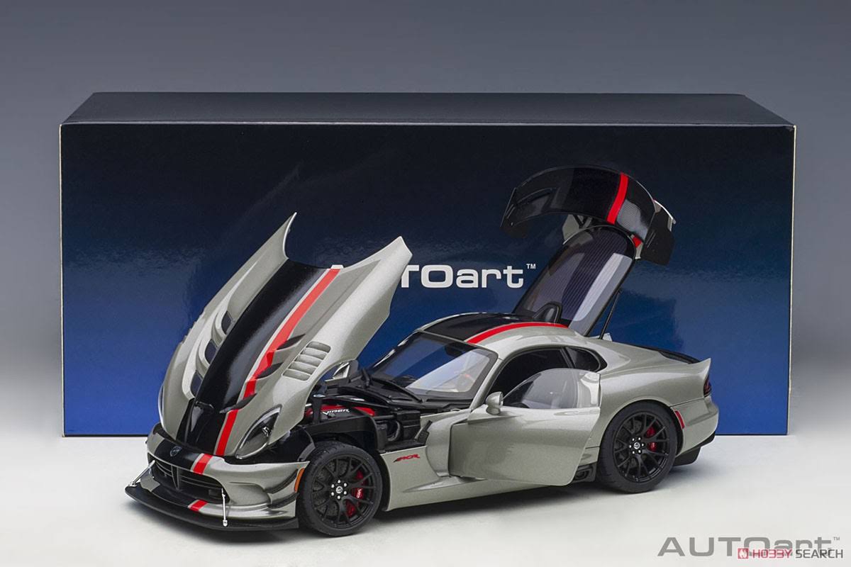 Dodge Viper ACR (Metallic Silver / Black Stripe) (Diecast Car)