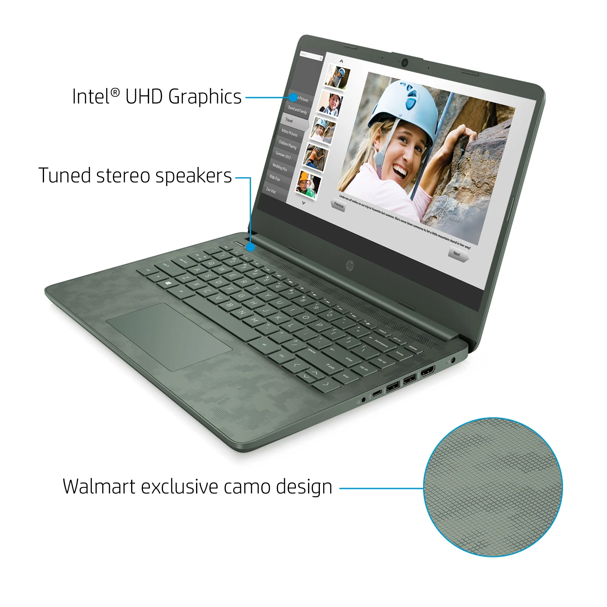 HP 14" i3 8GB/256 Laptop- Digi Camo black
