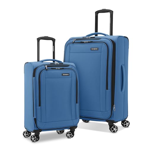 Samsonite Saire LTE Softside Expandable Luggage with Spinner Wheels, 3-Piece Set (20/25/28), Caribbean Blue