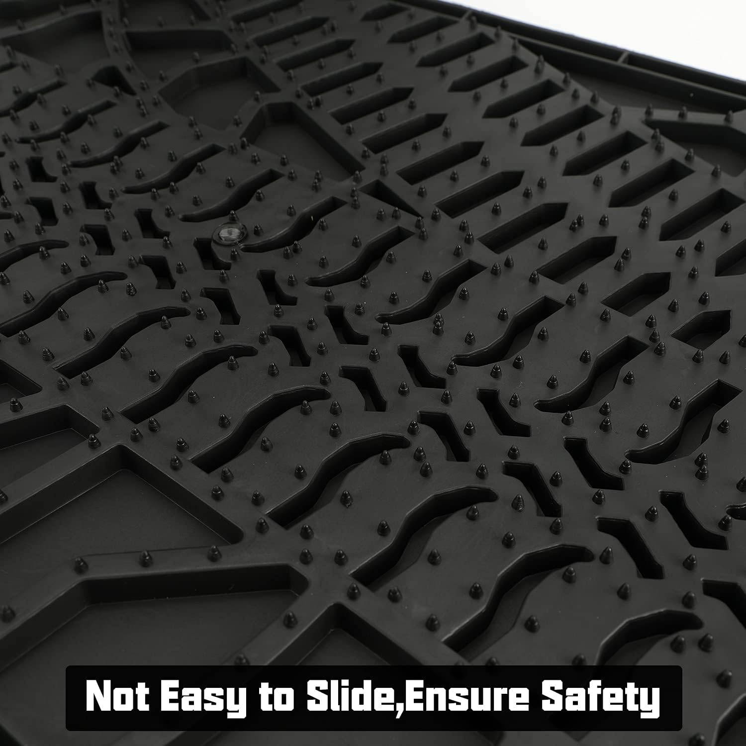 Winunite Black Slush Floor Mats Compatible with Jeep Wrangler JK 2 Door 2007-2013 Front and Rear Row All Weather Protector Mat TPE Floor Carpet Liner