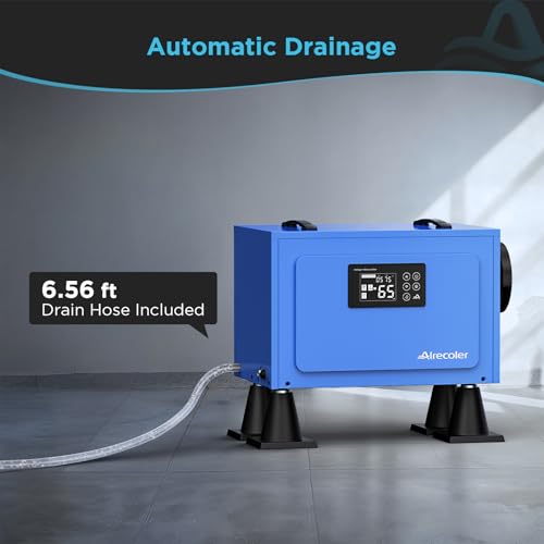 125 Pints Commercial Dehumidifier for Crawl Spaces & Basements with Drain Hose, Industrial Grade Water Damage Restoration for up to 6,000 sq ft