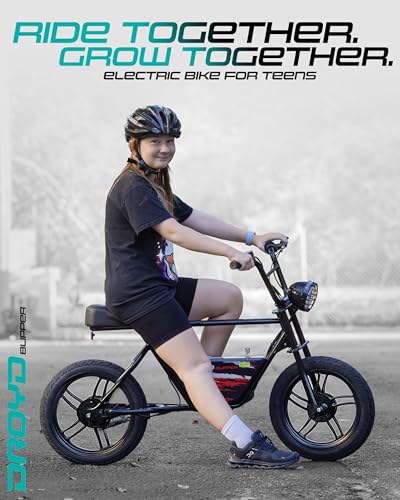 Droyd Blipper Electric Bike for Kids 13+, 250W Electric Mini Bike, 24V Lithium-Ion Battery w/Max Speed 12.5 Mph, Up to 12.5 Miles Range
