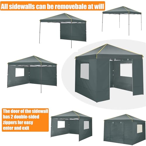 10x10 Pop Up Canopy Tent with 4 Sidewalls and Mesh Windows 2.0