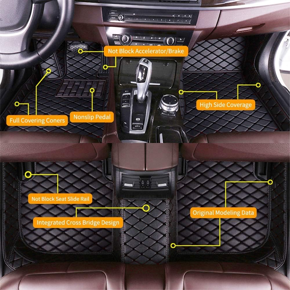Custom Car Floor Mats for Lexus RX270 RX350 RX330 2007-2015 Waterproof Anti-Skid Luxury Leather Full Coverage Liner Front ＆ Rear Mat/Set Beige