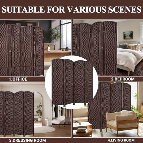 Room Divider, Room Dividers and Folding Privacy Screens, 16in Privacy Screen, 6 Panel Temporary Wall Partitions, 6ft Space Separation Panel Screen