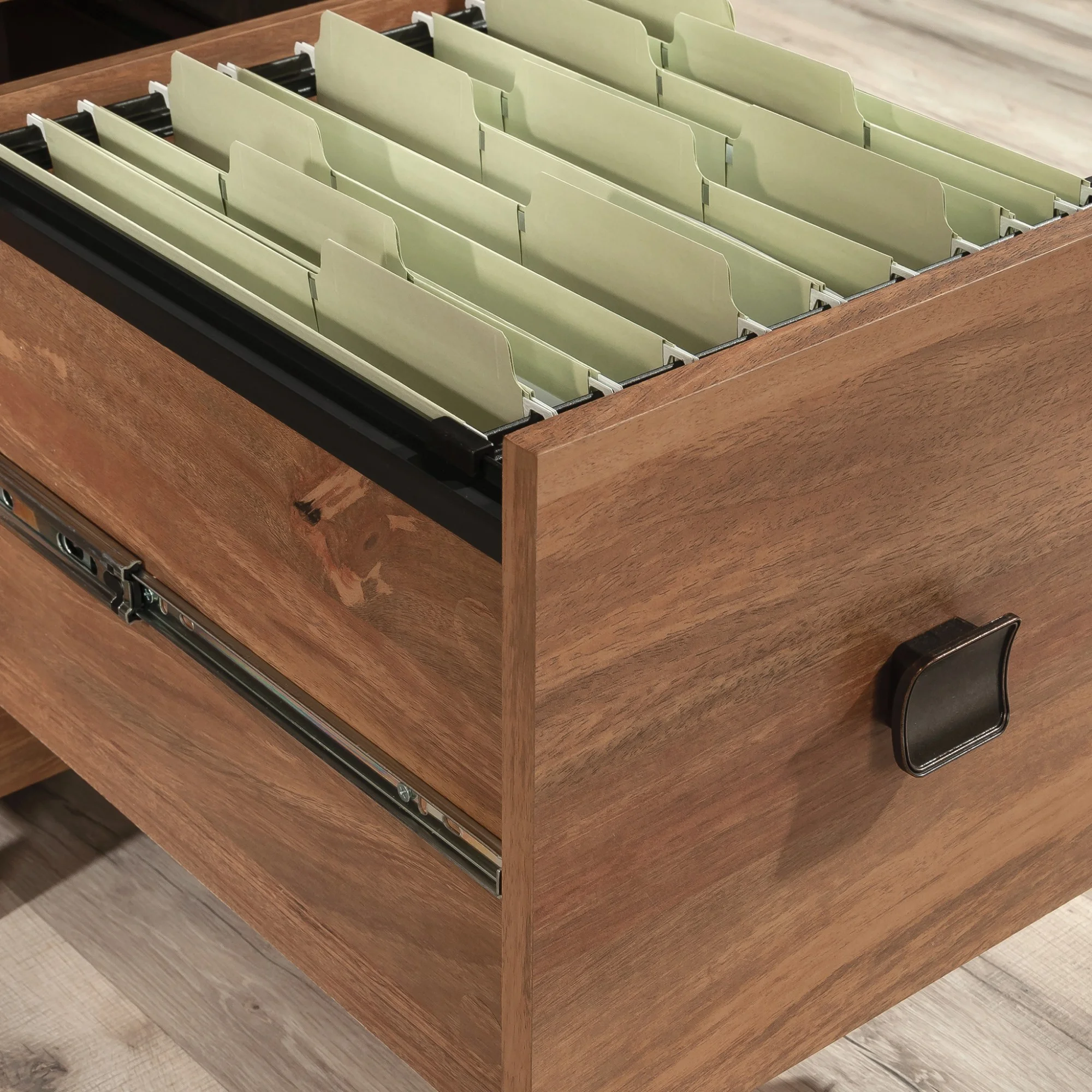 Sauder Cannery Bridge Engineered Wood Computer Desk  in Sindoori Mango/Brown