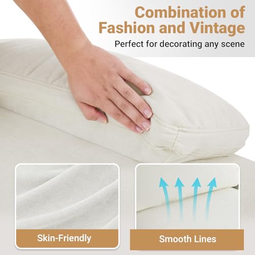 VINGLI 110" Sectional Couches for Living Room,U Shaped Couch with Double Chaise, 4-Seat Sofa Set with Chenille Fabric for Home Furniture,Forest Green