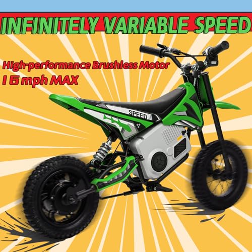 KerryYoo 36V 350W C11 Electric Dirt Bike for Kids 8-14, Up to 16MPH Off-Road Electric Motorcycle with Explosion-Proof Tires, Twist Grip Throttle
