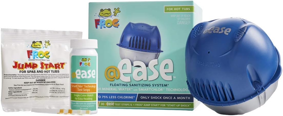 Frog @Ease Floating System for Hot Tubs with 3 Refill SmartChlor @ Ease Replacement Mineral Cartridges