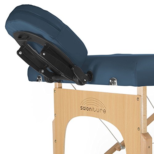 Saloniture Professional Portable Folding Massage Table with Carrying Case - Black