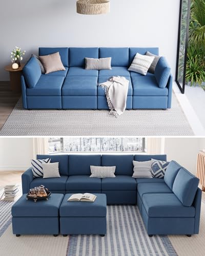 LINSY HOME Modular Sectional Sofa, Convertible U Shaped Sofa Couch with Storage, Memory Foam, Modular Sectionals with Ottomans