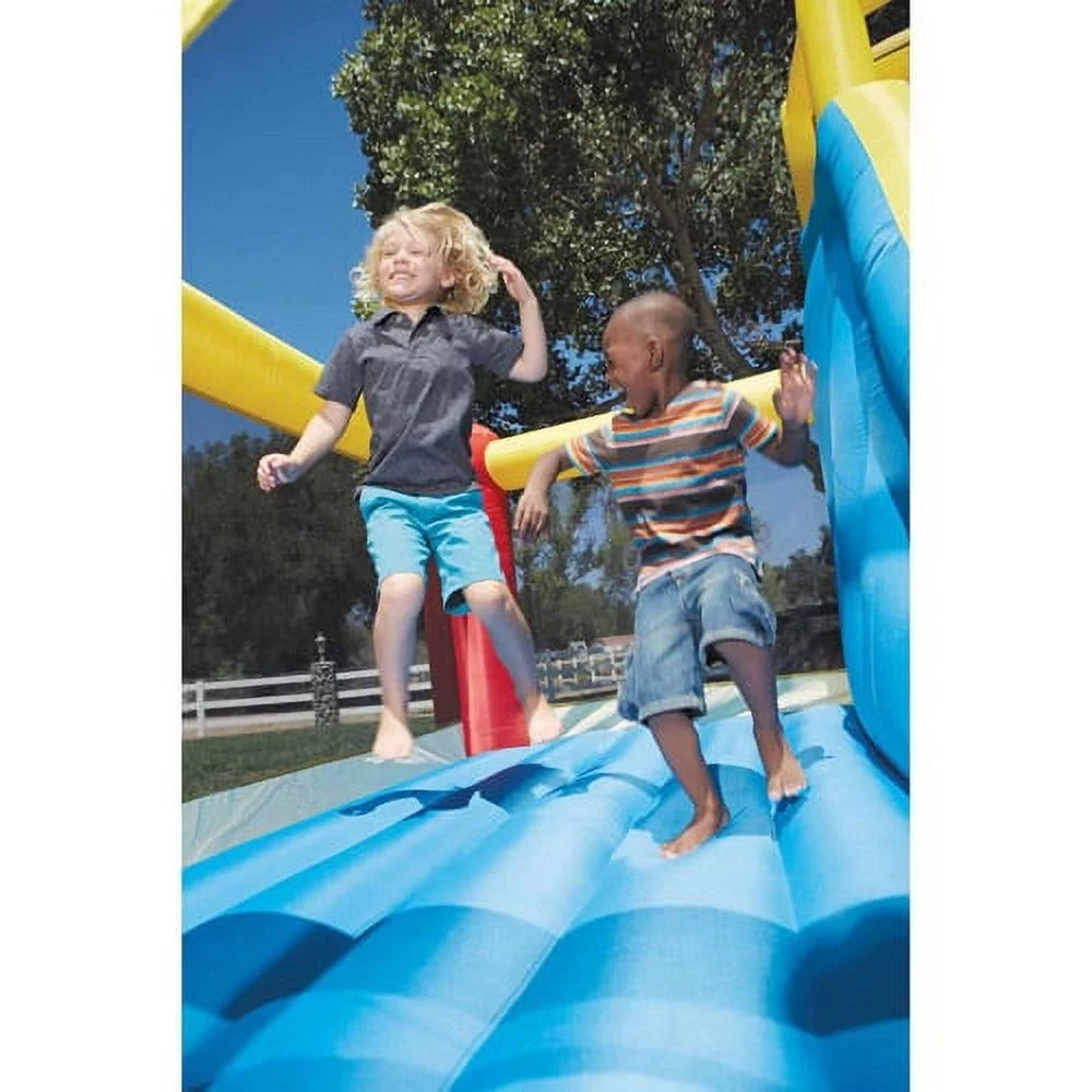 Little Tikes Giant Slide Bouncer Inflatable Bounce House with Blower and Climbing Wall, Fits up to 3 Kids, Multicolor