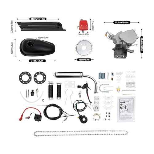 100cc Gas Bicycle Motor Kit, 2-Stroke Petrol Motorized Bike Set