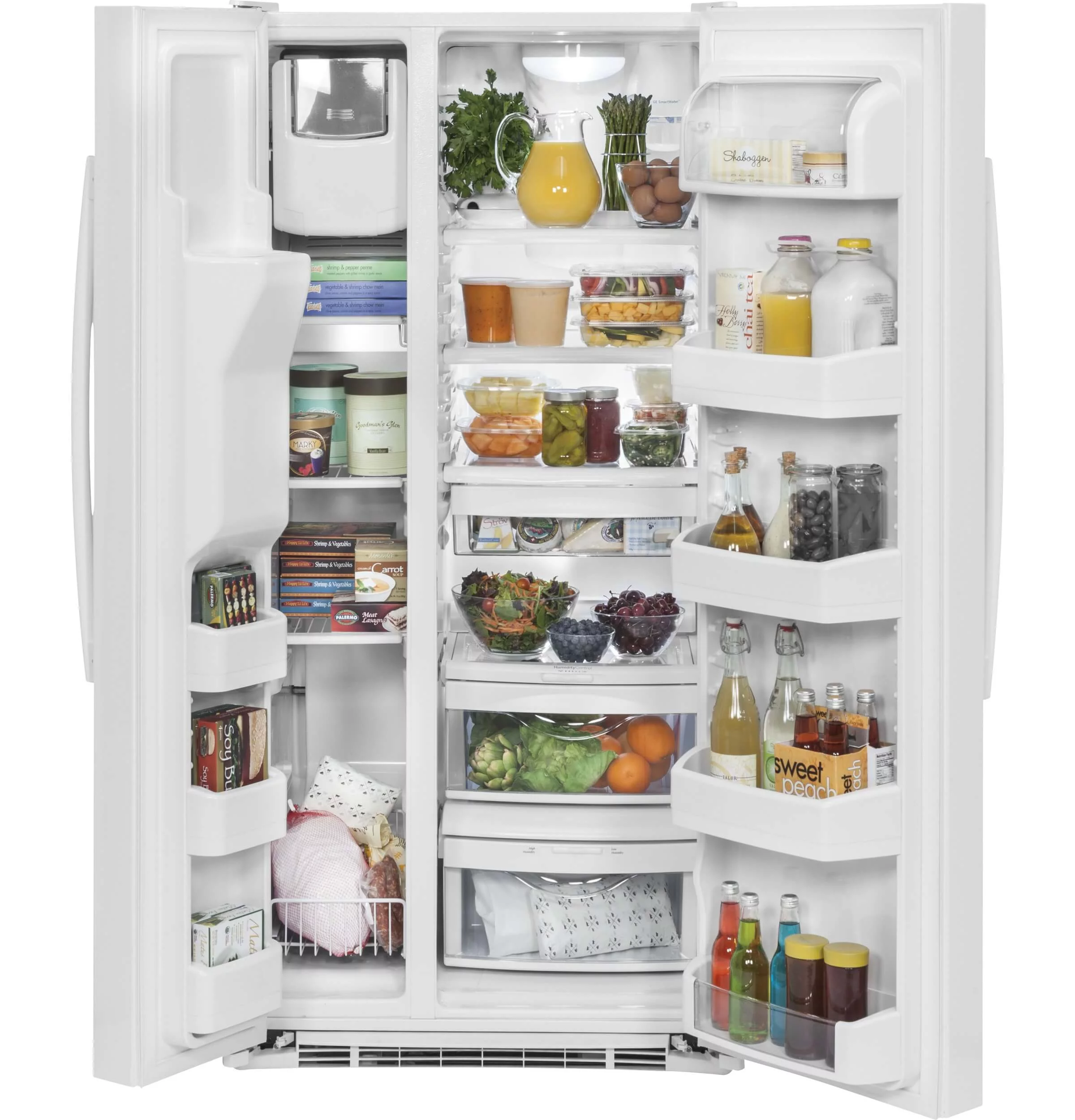 GE Appliances GSS23GGKWW 33 Inch Freestanding Side by Side Refrigerator White