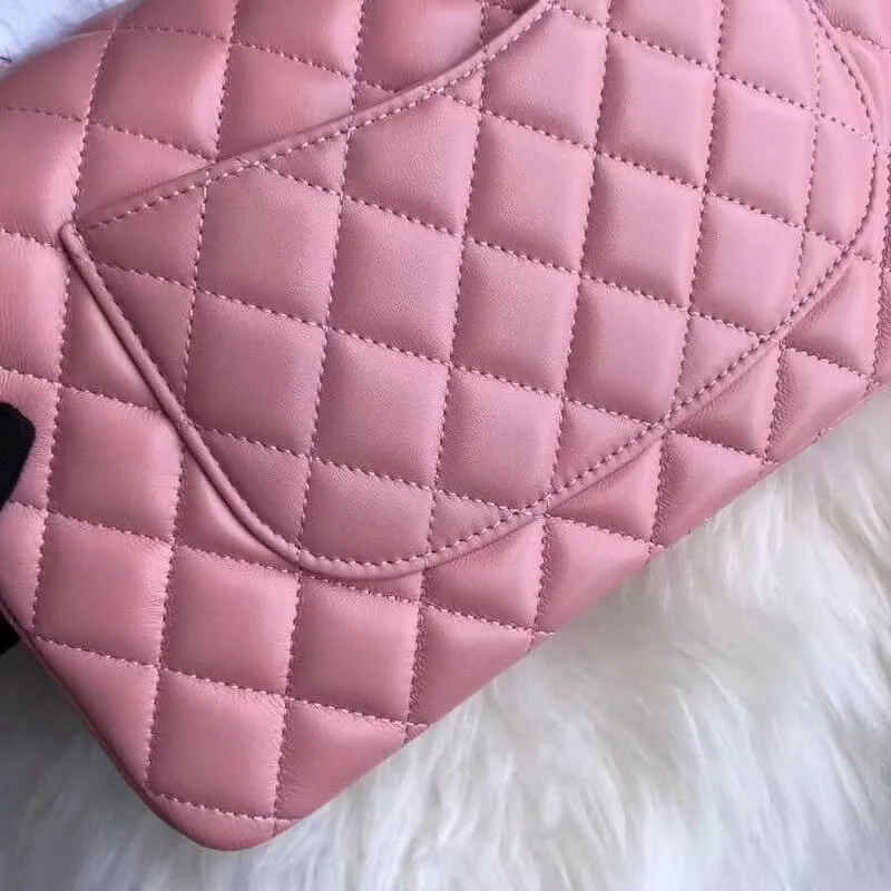 Chanel 1112 Pink Medium Size 2.55 Lambskin Leather Flap Bag