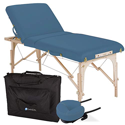 EARTHLITE Portable Massage Table Package AVALON – Reiki Endplate, Premium Flex-Rest Face Cradle & Strata Cushion, Carry Case (30”x73”)