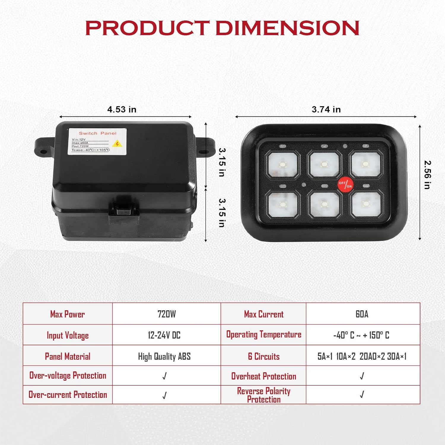ALAVENTE Universal 6 Gang Switch Panel