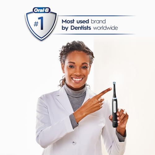 Oral-B iO Deep Clean Rechargeable Electric Powered Toothbrush, Black with iO Series 3 Limited, 2 Brush Heads and Travel Case