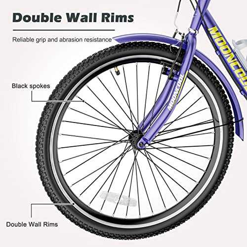 ABORON Adults Tricycles, 20/24/26IN Trike Bike with Parking Brake Handle, 7 Speed Rear Derailleur, Double-Wall Wheel Rims
