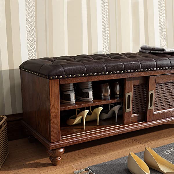 K KELBEL Shoe Rack & Shoe Bench & Shoe Cabinet & Boot Organizing Detachable Cushion with Hidden Storage Compartment
