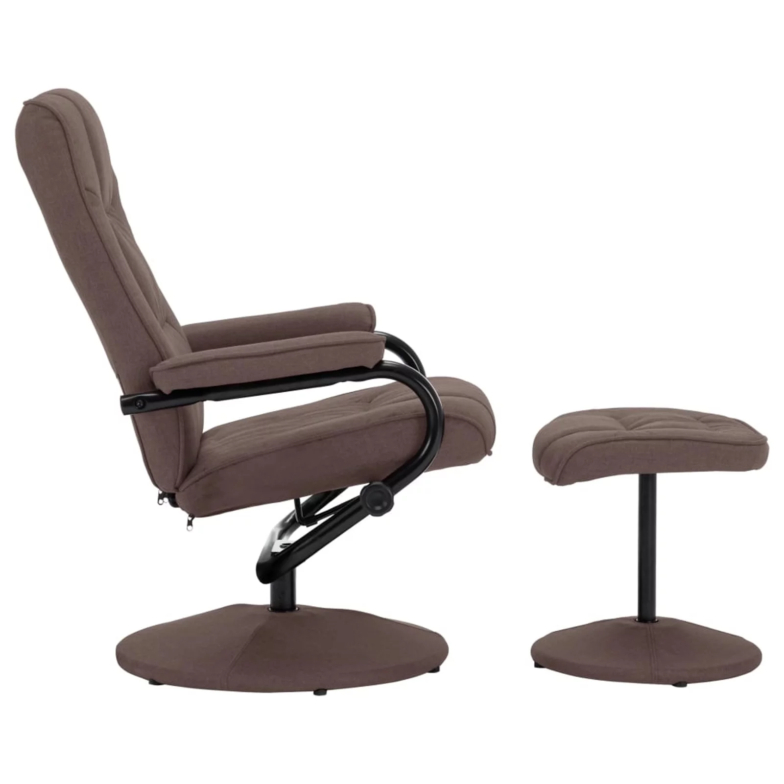 Suzicca Swivel Recliner with Ottoman Brown Fabric