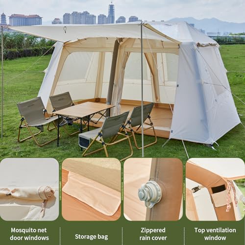 Inflatable Camping Tent, 2/4/6/8 Person Glamping Inflatable Tents for Camping