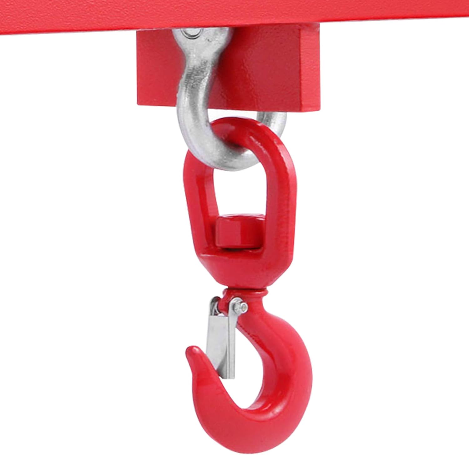 Mophorn Forklift Lifting Hook, 6600lbs Capacity Forklift Lifting Hoist, Red Forklift Mobile Crane with Swivel Hook and Two Large T-Screws