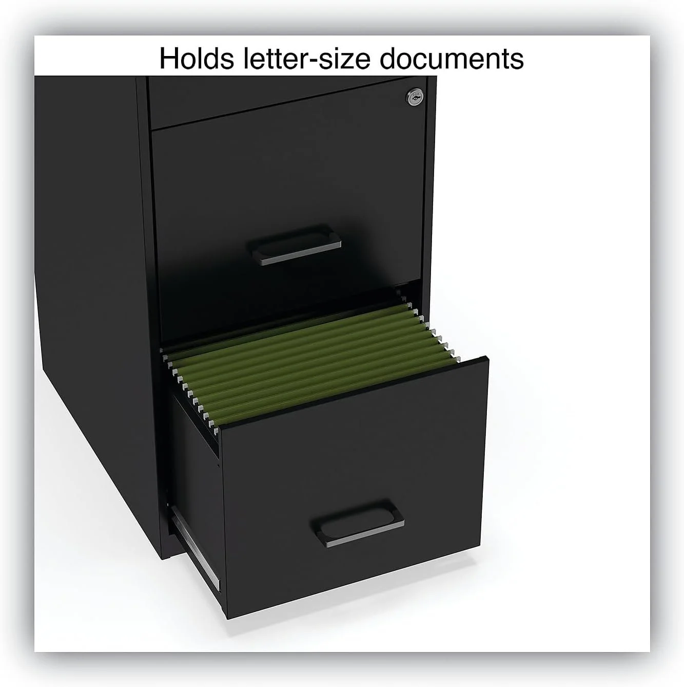 Soho Vertical File Cabinet, 3 Drawers: File/File/File, Letter, Black, 14" X 18" X 34.9"