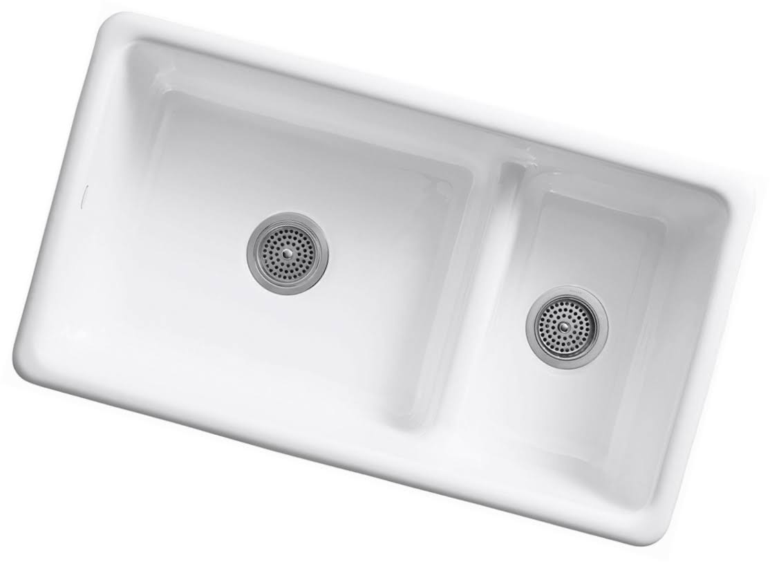 Kohler K-6625-0 Iron/Tones Kitchen Sink White