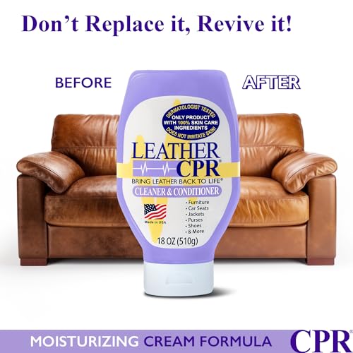 Leather CPR | 2-in-1 Leather Cleaner & Leather Conditioner (18oz) | Cleans, Restores, Conditions, & Protects Furniture, Car Seats, Purses, Shoes