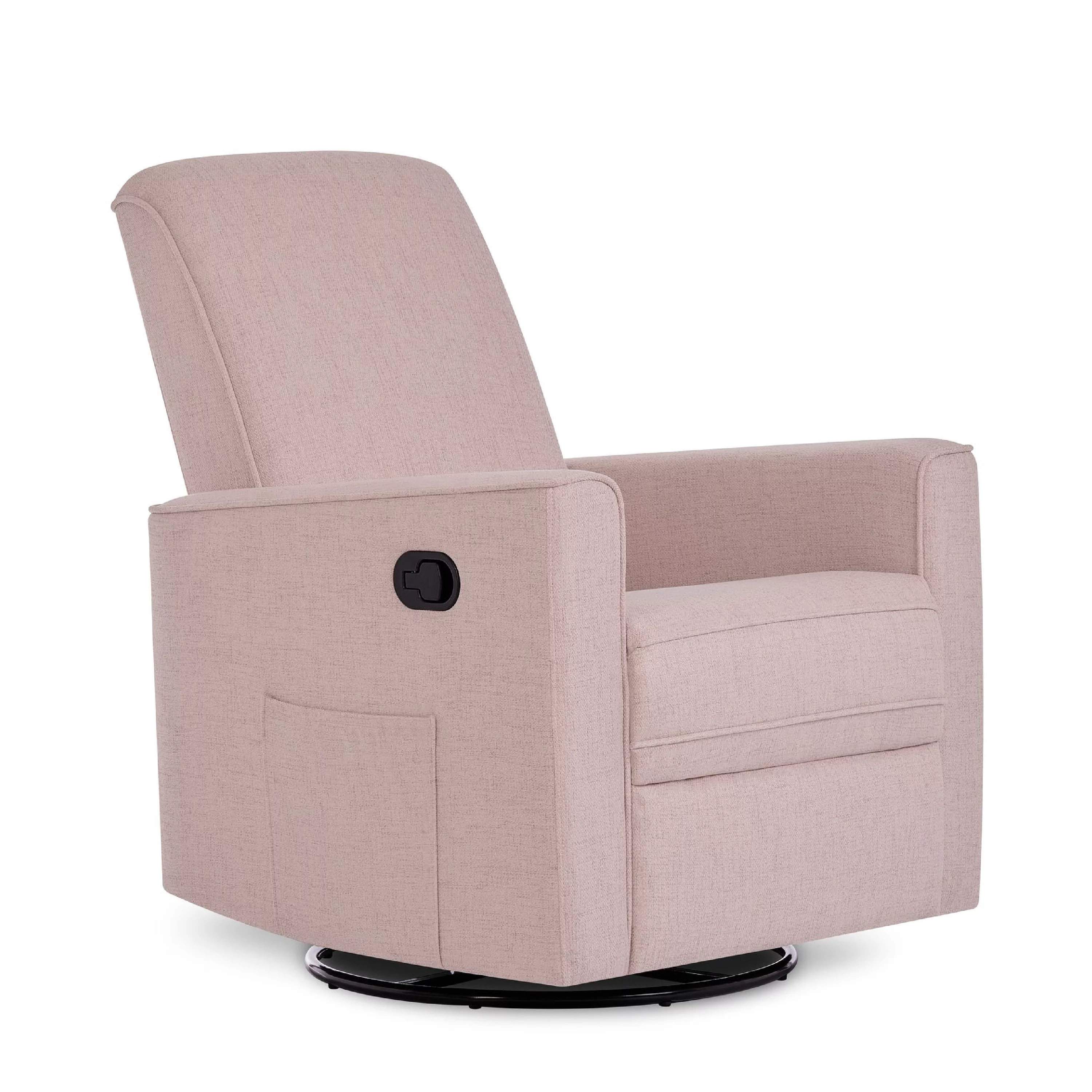 Evolur Raleigh Glider Recliner Rose with High Backrest Support, Durable Polyester Fabric