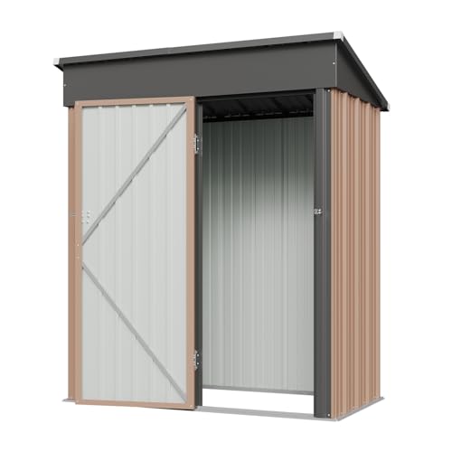 Aoxun 6.2x4 FT Shed Outdoor Storage Shed Metal Garden Shed with Lockable Doors & Slooping Roof Tool Shed Bike Shed for Backyard, Patio