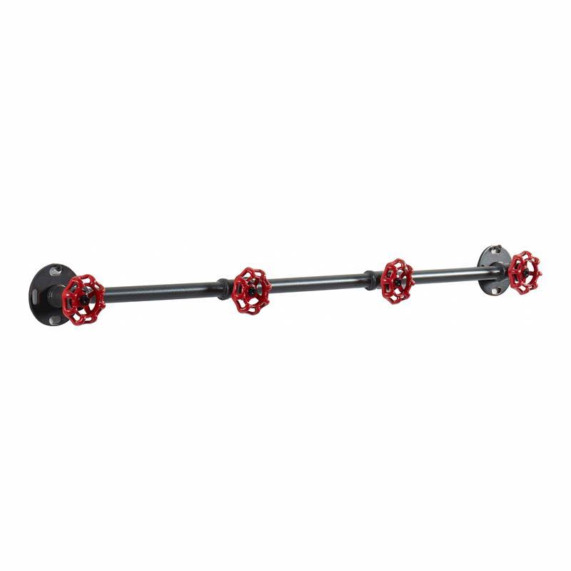 Furniture of America Margon Industrial Metal 4-Hook Coat Rack in Sand Black - IDF-AC548-4