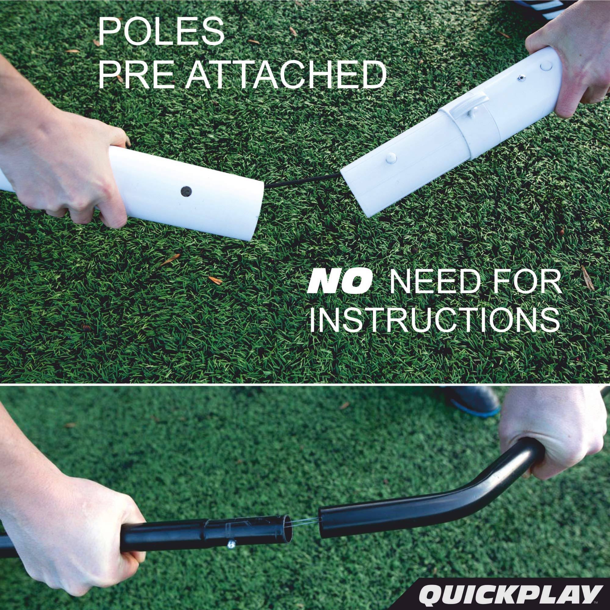 QUICKPLAY Pro Match-Fold Soccer Goal with Carry Bag [Single Goal] Professional Quality Fast Set-Up Soccer Goal, Folds Flat for S