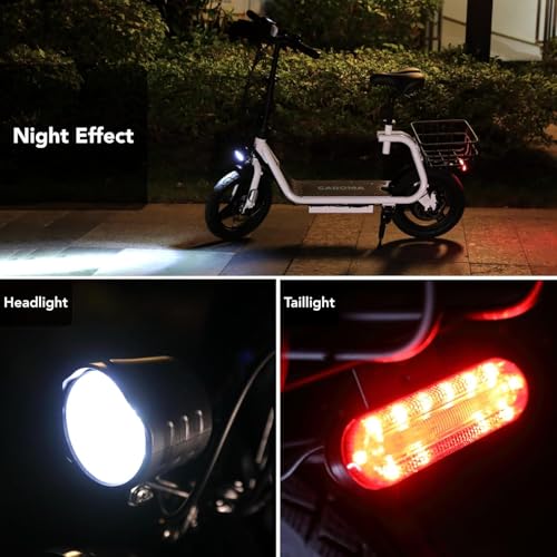 Caroma 500W/800W/1200W Electric Scooter with Seat, 14" Fat Tire Electric Scooter Adults, Max 15/25/30Miles Ranges, Top Speed 20mph