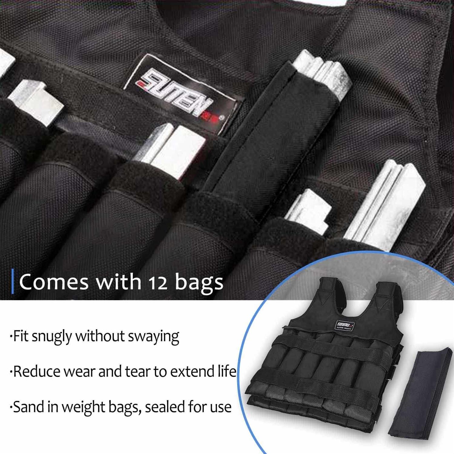 Adjustable weighted vest with weights included Strength training vests for men women workout Body weight jacket for exercise running with belt and