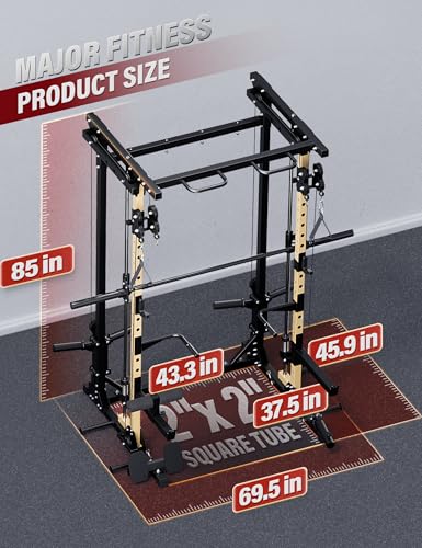 Major Fitness Drone3 Smith△ Machine – All-in-One Home Gym Squat Rack with Weight Bar