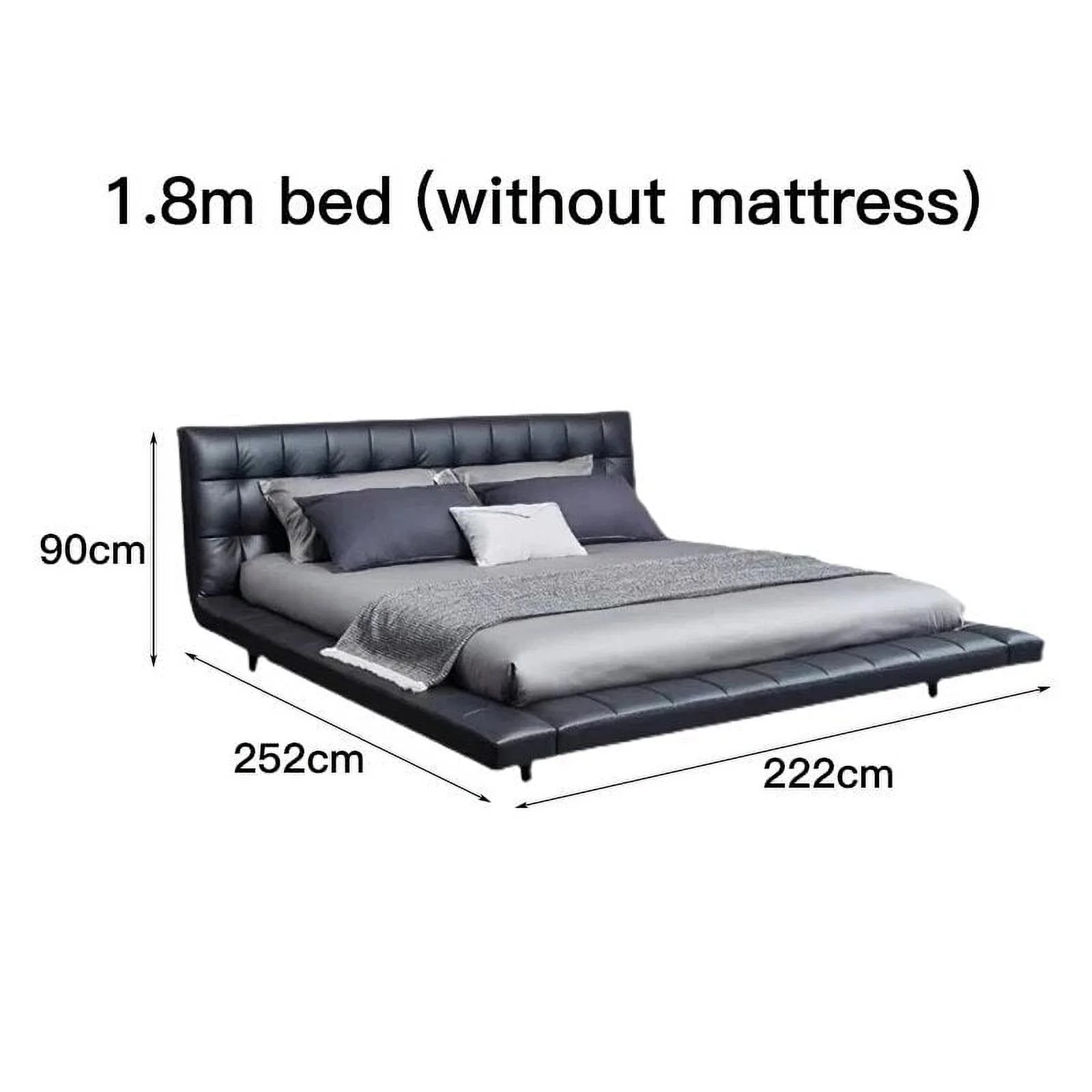 Nordic CAMA Modern Simple King Size Bed Frame Queen Bed Black Leather Wooden Double Bedroom Furniture Set Мебель