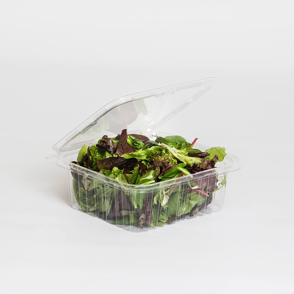 Inline Plastics Safe-T-Fresh Polyethylene Tamper Resistant Square Food Container Clear, 64 oz. | 150/Case
