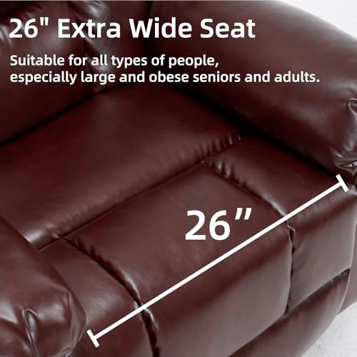 Oversized Power Lift Recliner Chair with Massage and Heat for Elderly, 26" Extra Wide Lift Chair for Big and Tall
