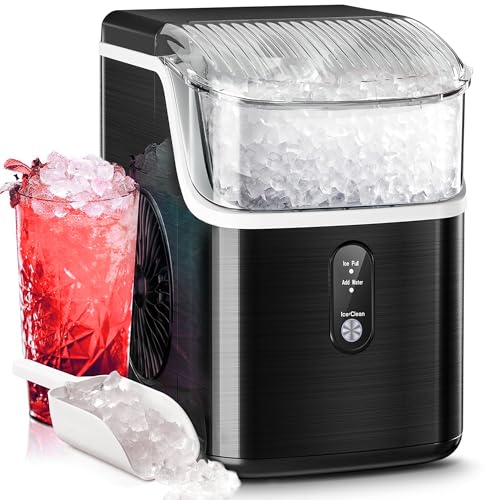 Nugget Ice Makers Countertop, 35lbs/Day Pebble Ice Maker Machine with Sonic Ice