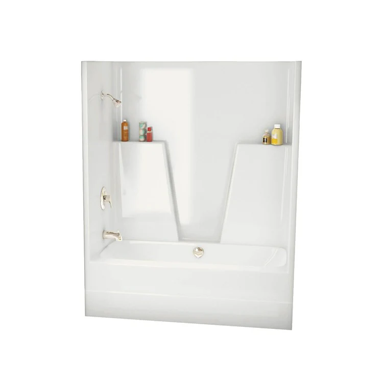 Tub and Shower Module 60 x 34 x 73-3/4 Inch Fiberglass Center White