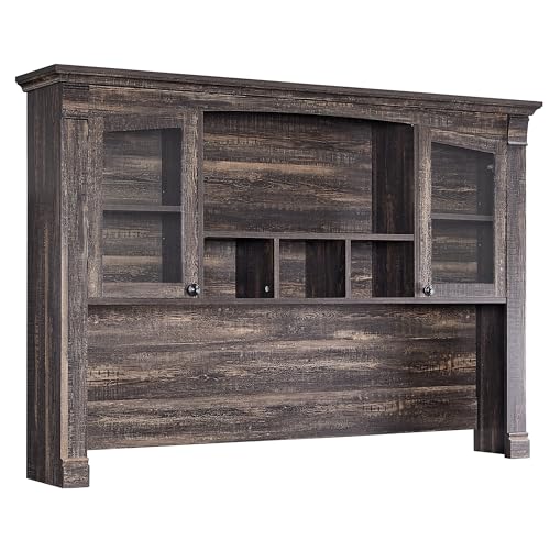 OKD 60" Executive Desk with Drawers, Farmhouse Home Office Desk with Charging Station, Keyboard Tray, File Cabinet Storage