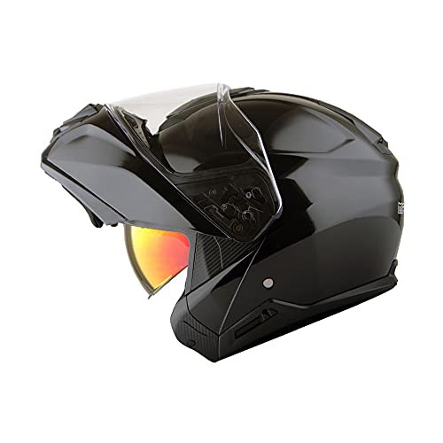 Martian Motorcycle Modular Full Face Helmet Flip up Dual Visor Sun Shield: HG362 Matt Black