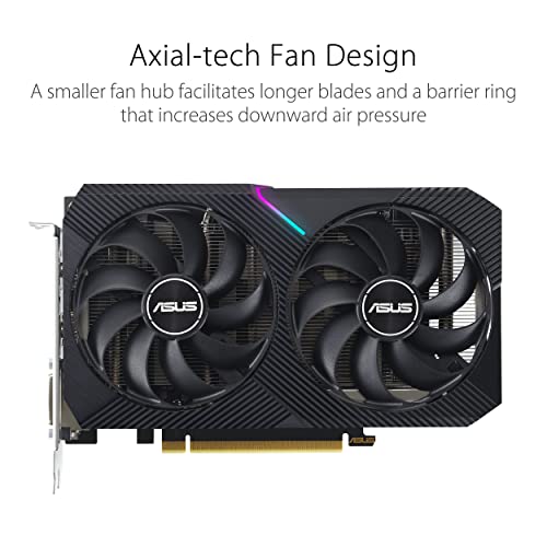 ASUS Dual NVIDIA GeForce RTX 3050 6GB OC Edition Gaming Graphics Card - PCIe 4.0, 6GB GDDR6 Memory, HDMI 2.1, DisplayPort 1.4a, 2-Slot Design