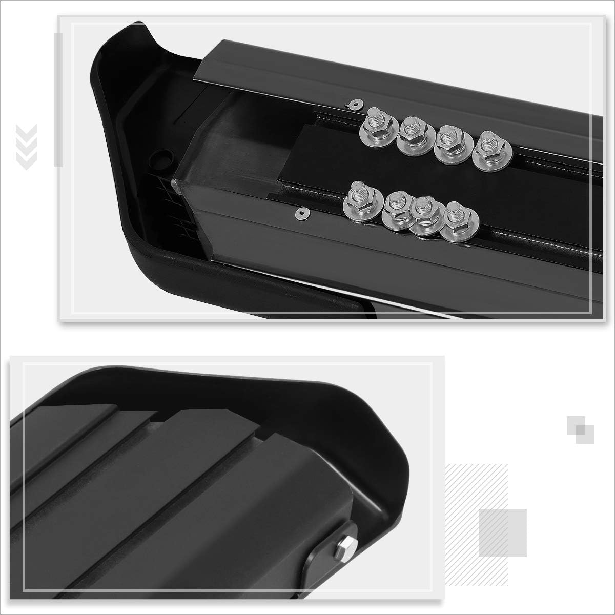 6 Inch Black Alumium Running Boards/Side Steps/Nerf Bars Compatible with 04-14 Ford F150 Crew Cab