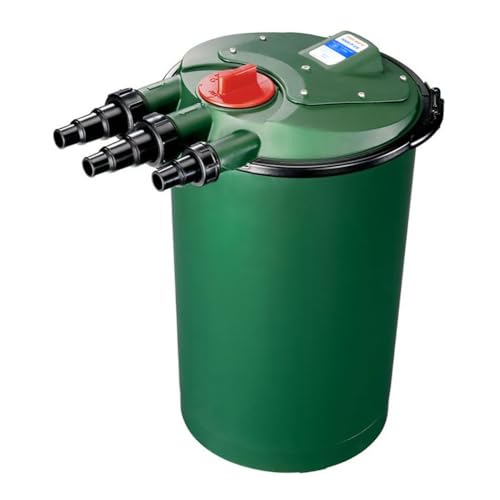 Fish Mate Pressurized Pond Filters - Patented Powerclenz Automatic Cleaning System, Multi-Sized Inlet, Maximum Flow Rate: 1,500 gallons