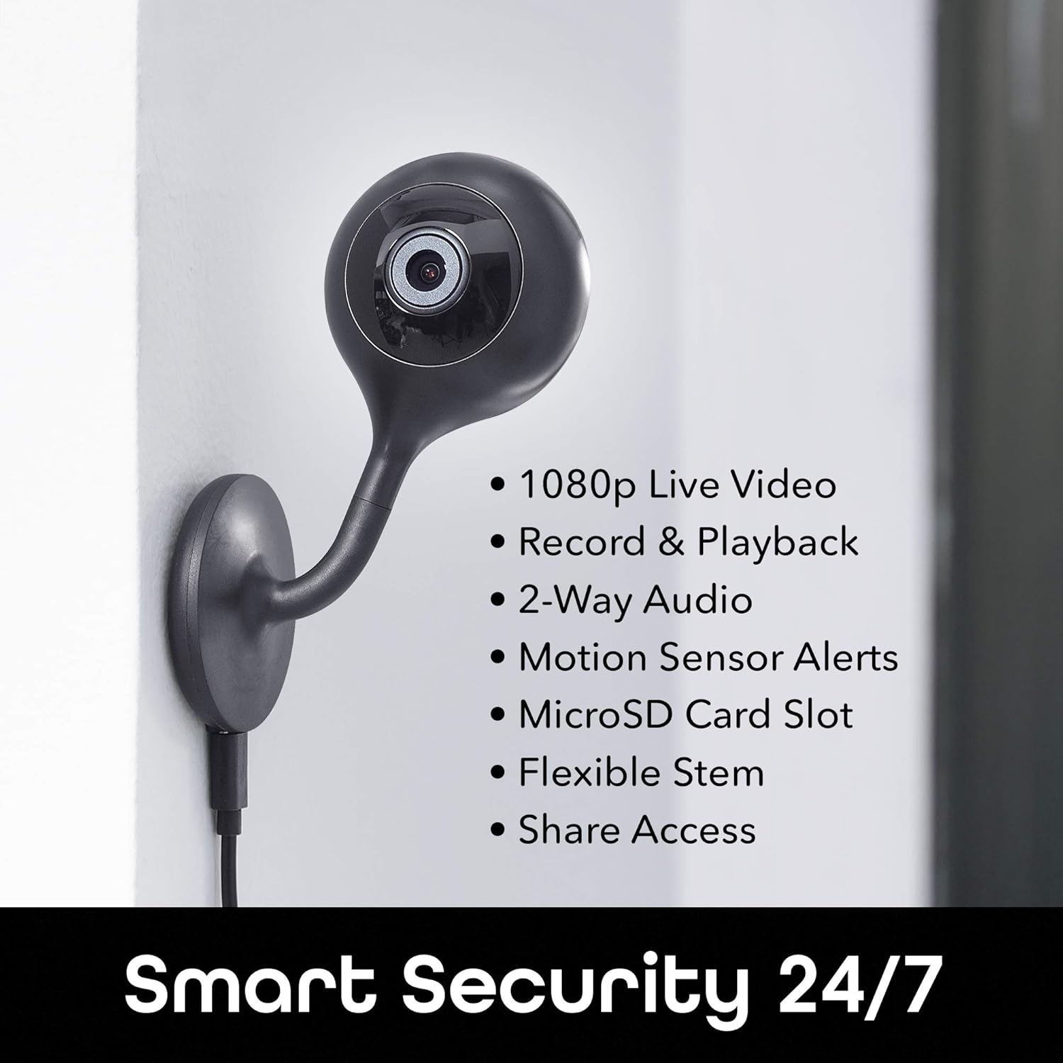 Geeni Look Indoor Smart Security Camera, 1080p HD Surveillance with 2-Way Talk and Motion Detection, Works with Alexa and Google Home