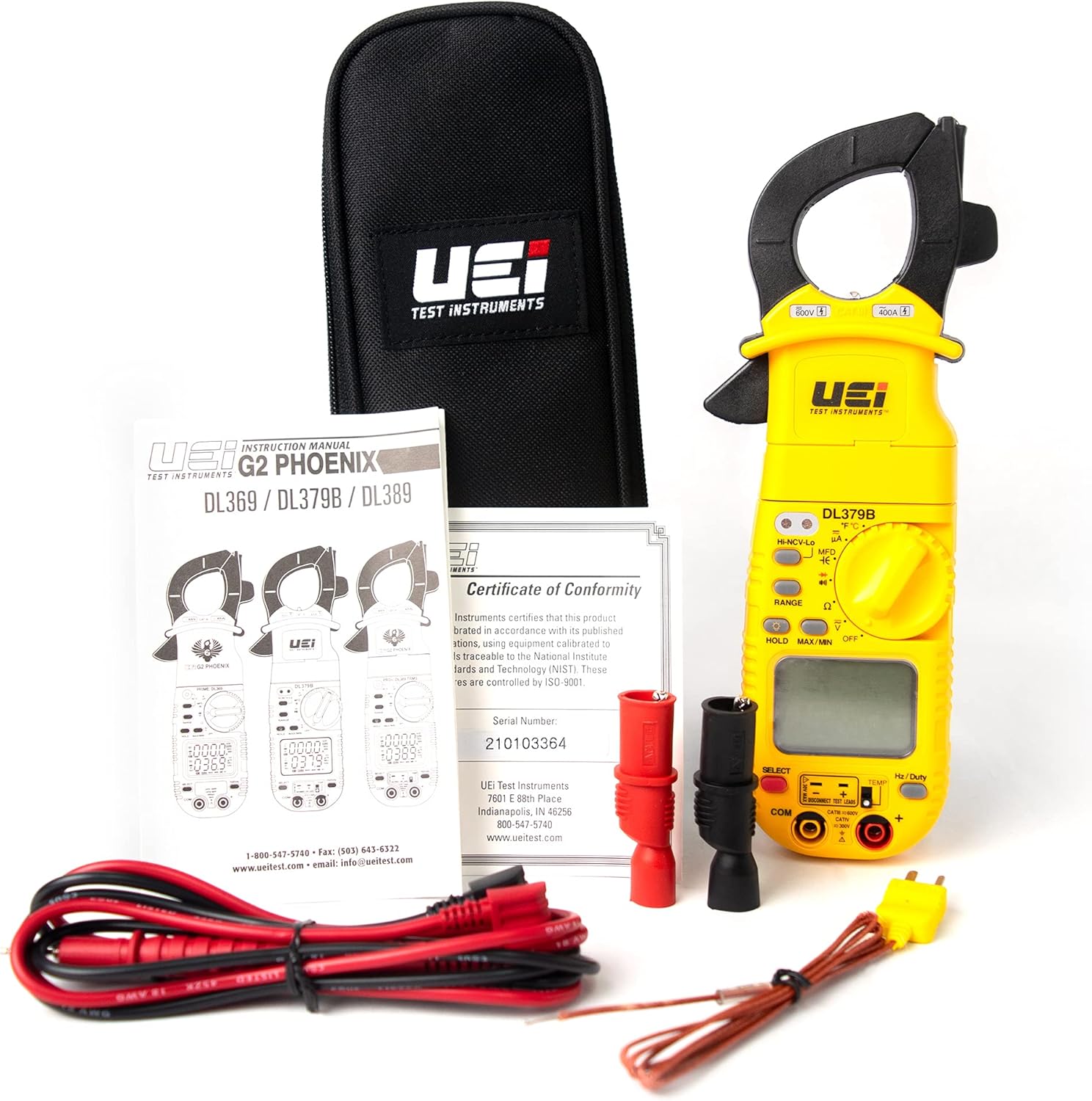 UEi DL379B Digital Clamp Meter Auto Ranging, HVAC Current Voltage Tester w/Magnetic Mount